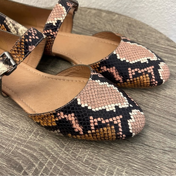 Madewell NWOT The Alina Mary-Jane Flat in Snake Embossed Leather- Size 9 - Picture 5 of 15